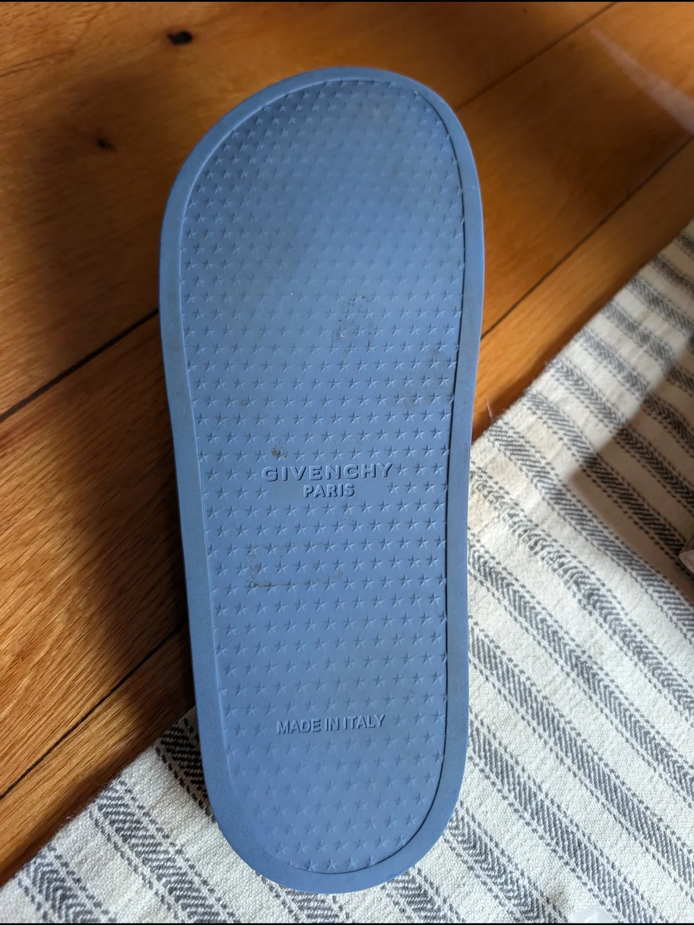 Givenchy Blue Logo Slide Sandals